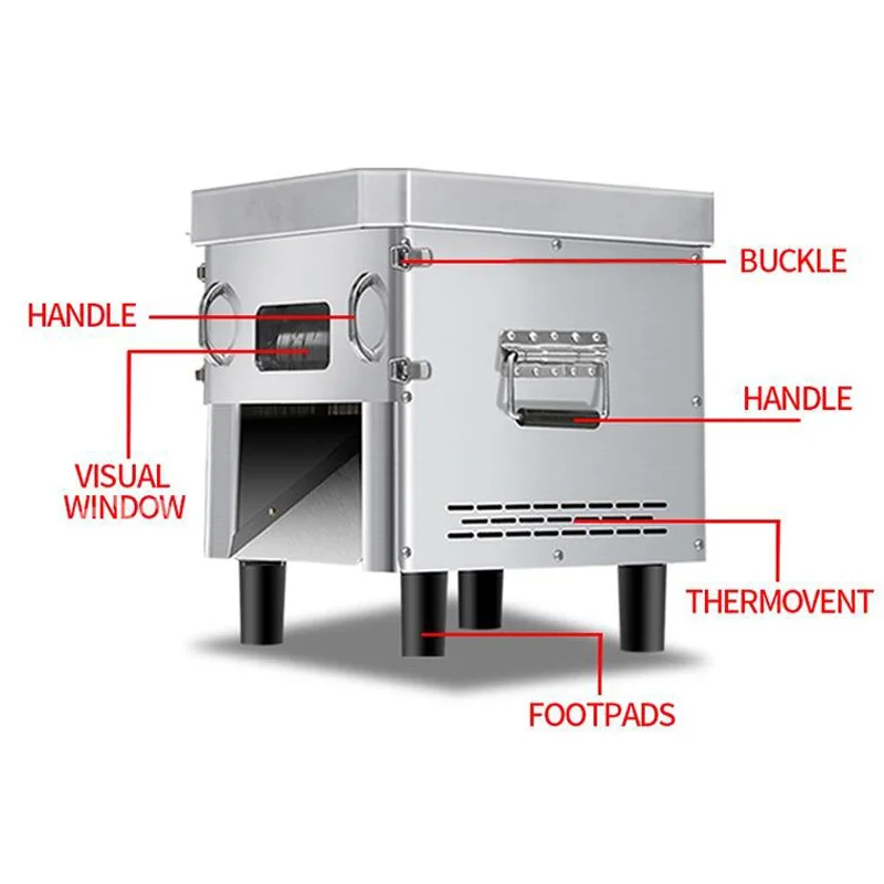 Commercial Automatic Stainless Steel Meat Cutting Slicing Dicing Motor As Core Component Cutter Meat Slicer