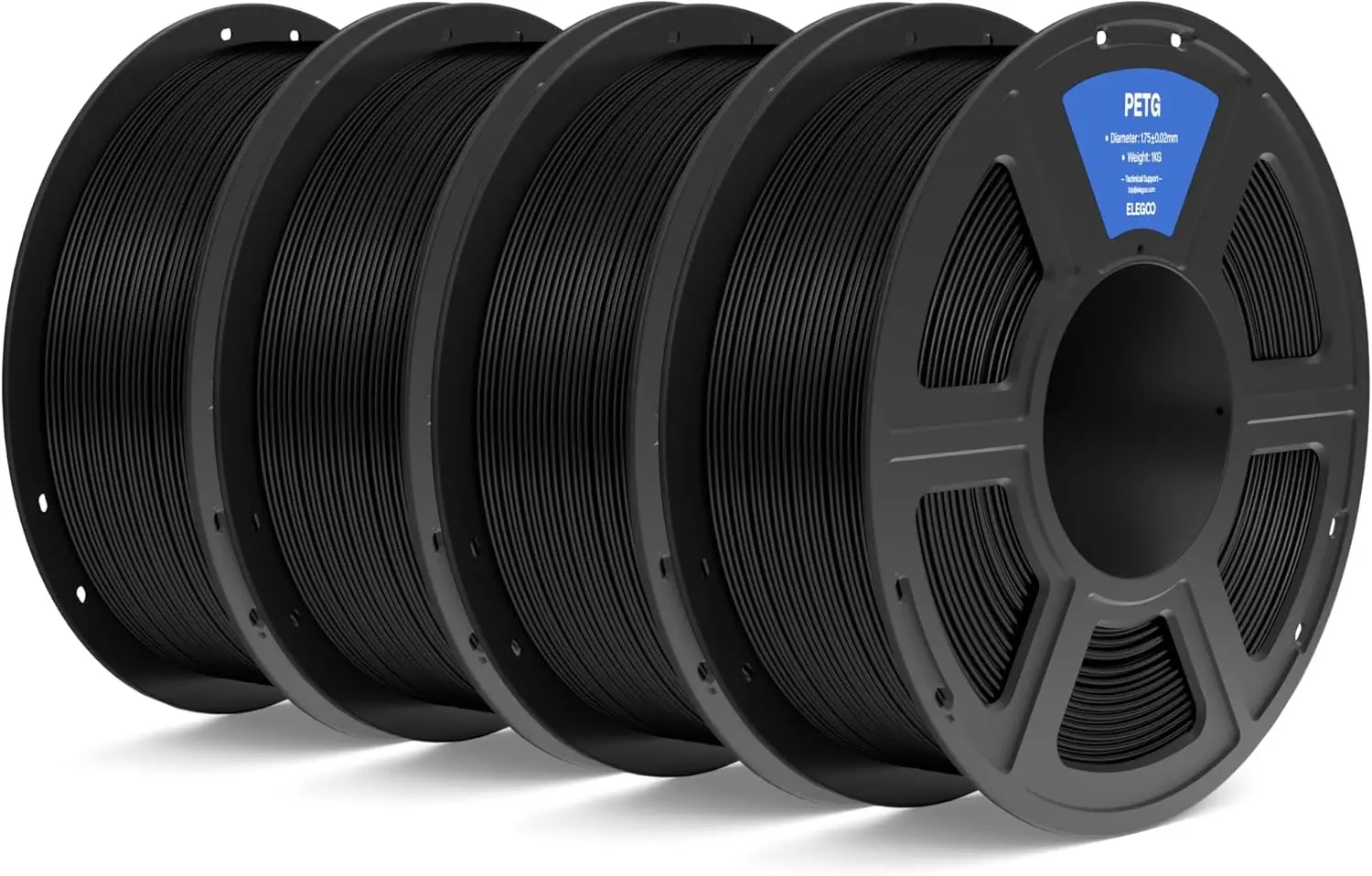 

1.75mm Black PETG Filament, 4KG Spool Set, High Dimensional Accuracy +/-0.02mm for FDM 3D Printers