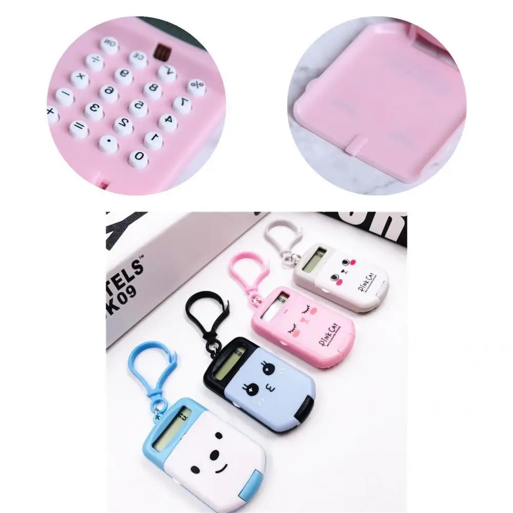 Mini Calculator Great Creative Expression Calculator with Hanging Ring Adorable Widely Applied Calculator Pendant