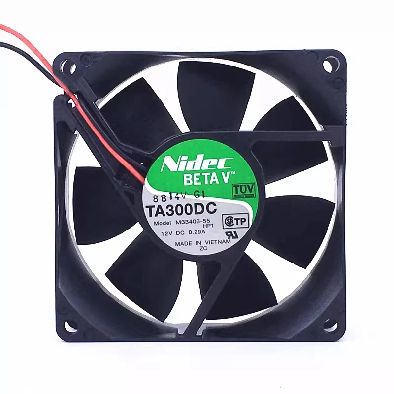

HJY 1-piece NIDEC TA300DC M33406-55 DC12V 0.29A 2-wire chassis cooling fan 8025 8cm