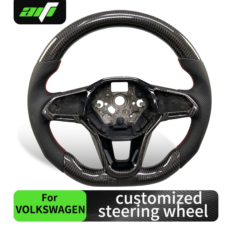

B-woven carbon fiber, leather material for Volkswagen Golf MK8 GTI 2020 R GTE GTD Jetta Passat CC steering wheel