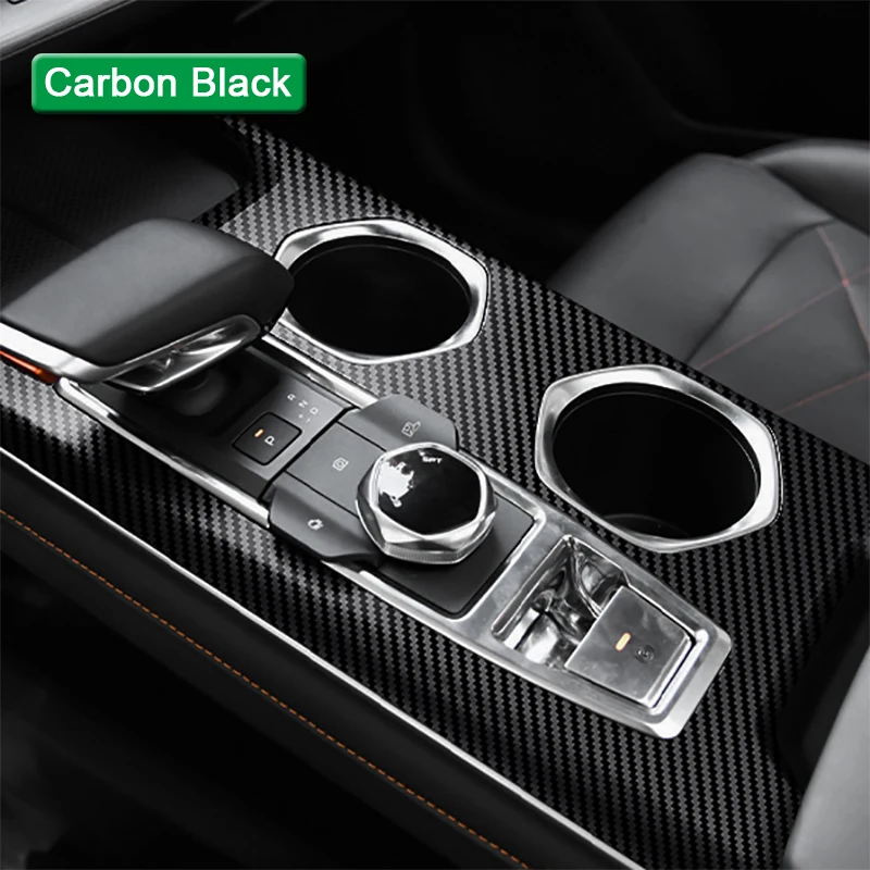 Car Interior Sticker Gear Box Protective Film Fit For CHANGAN CS55 Plus 2022 2023 Car Gear Panel Sticker Carbon Fiber Black Film