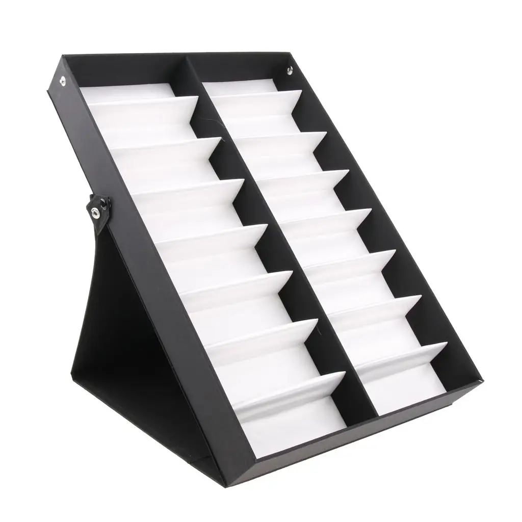 Eyeglass Storage Box Sunglasses Watch Display Case Organizer for 16 Pairs