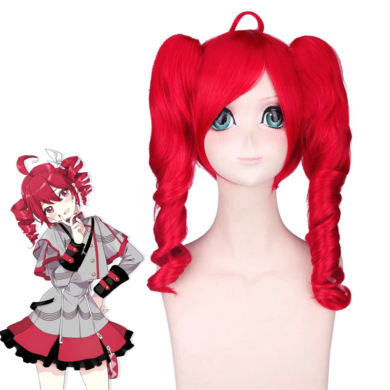 

Anime Kasane Teto Cosplay Wig Curly Red Pigtails Heat Resistant Hair Teto wig Long Curly Hair Women Girls Cosplay Halloween Gift
