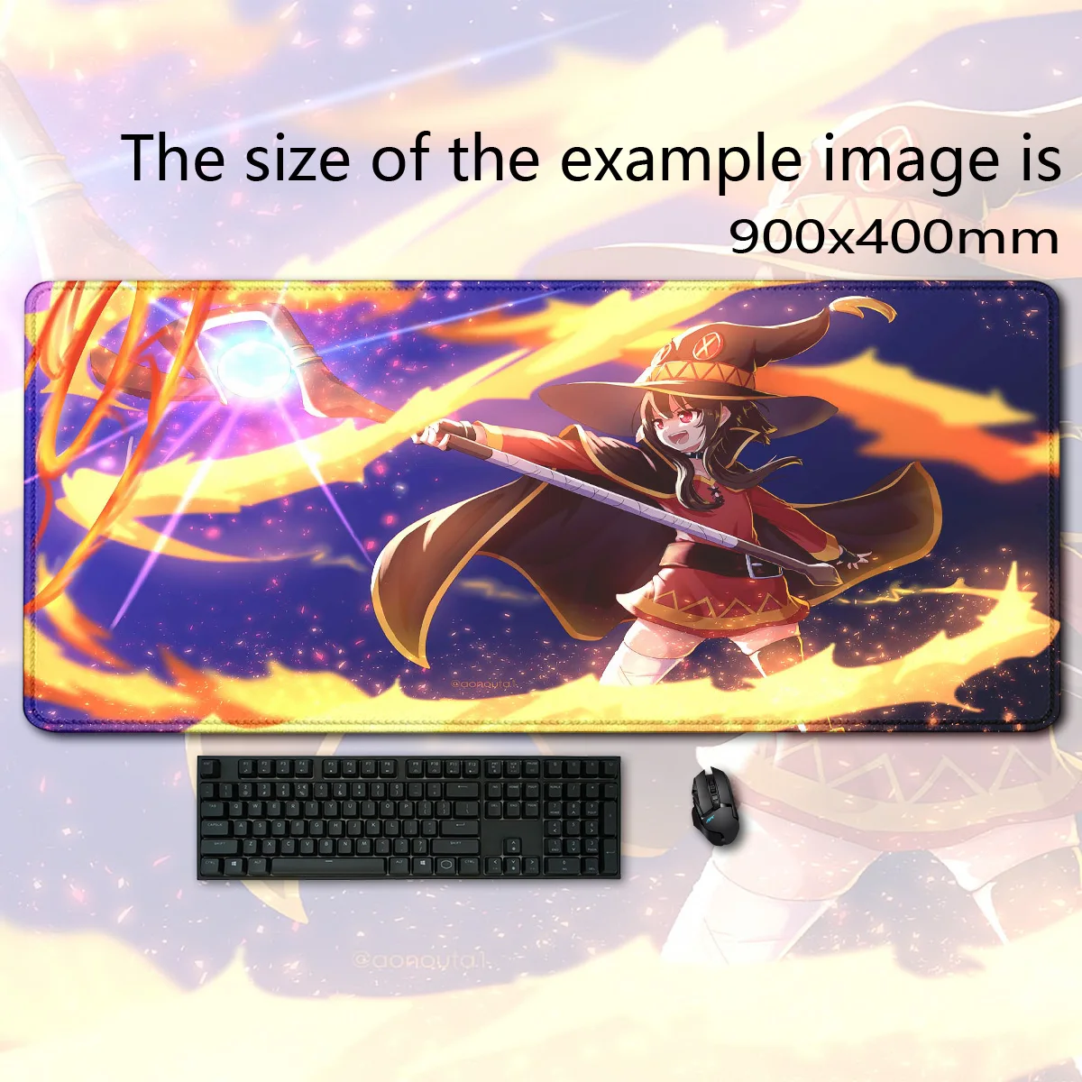 Anime KonoSuba Megumin mousepad Custom Skin Desktop Desk Mat Kawaii Gaming Accessories Students Writing Pad for PCComputer Table