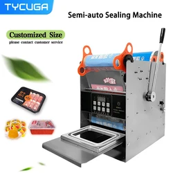 Electric Heat Manual Sealer Food Packaging Plastic Cup Machine Bowl/Meal Box Seal Machine 110-220V Automatic Film Rolling