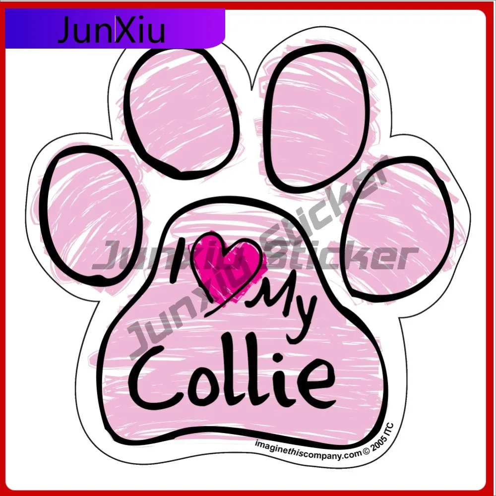 

Collie Pink Scribble Paw Cool Car Laptop Window Bumper Waterproof Vinyl Decal Decoration Unique Trendy Unique Unique Trendy