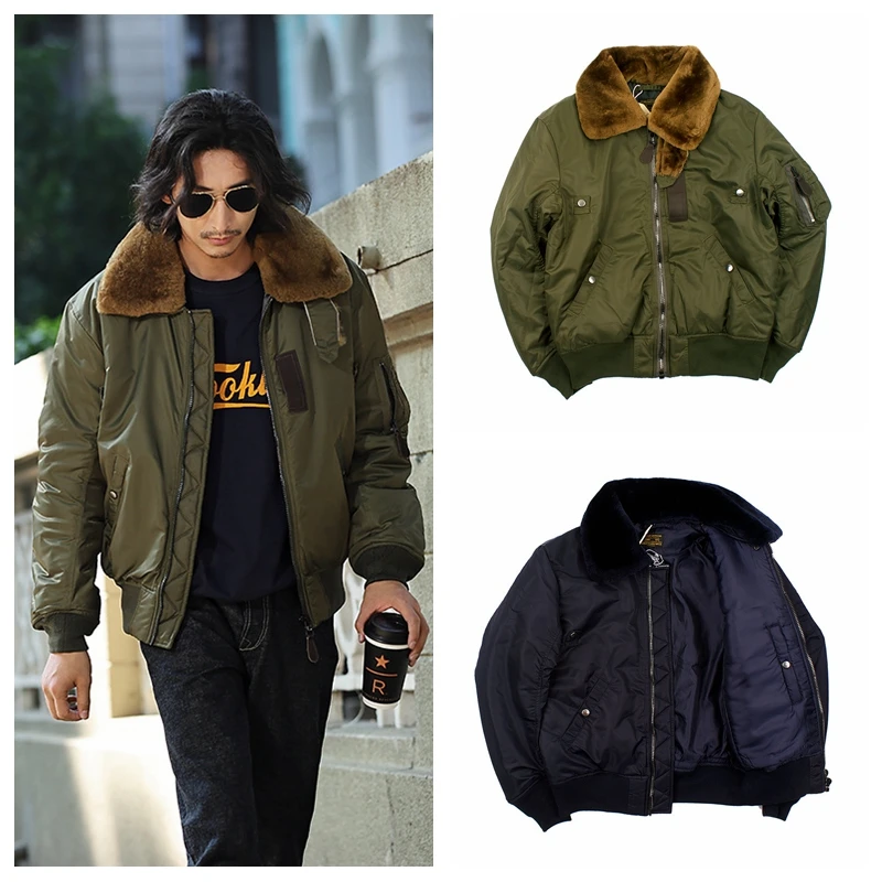 

Винтажная австралийская шерстяная куртка-бомбер B5 со съемным воротником, с хлопковым наполнителем, для мужчин и женщин, зимняя верхняя одежда, модный городской стиль, длинный рукав