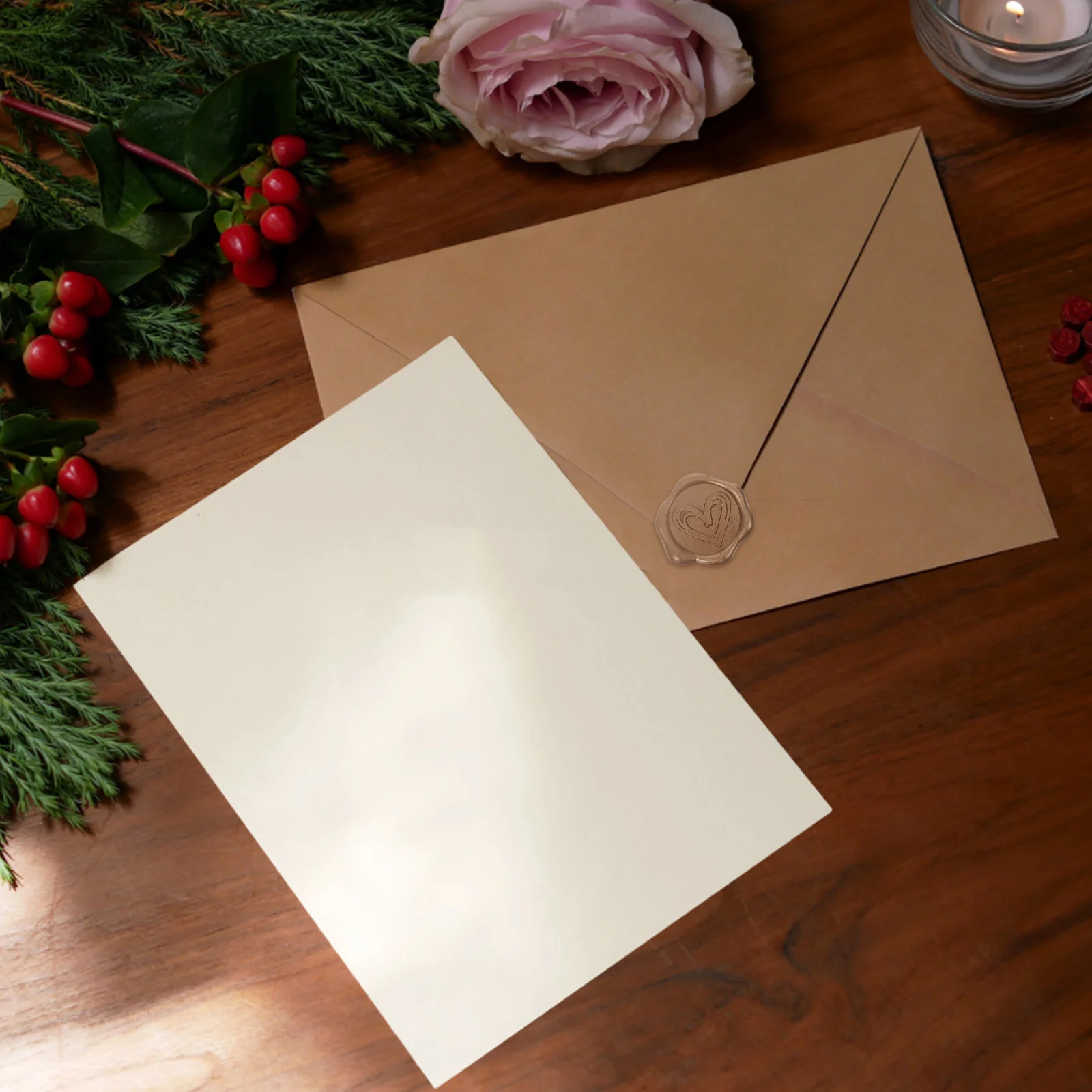 

50Pcs Heartshaped Wax Seal Stickers Easy to Use Waterproof for Envelopes Craft Projects Holiday Decorations Wax Seals Stickers