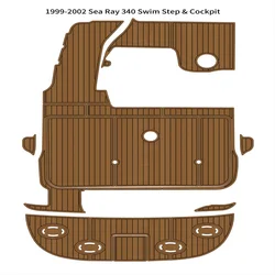 Sea Ray 1999 Swim Platform Cockpit Pad, Boat OligFoam, Teak Floor Polymers, SeaDek MarinePolymers, Gatorstep Style, Auto-adhésif, 2002-340