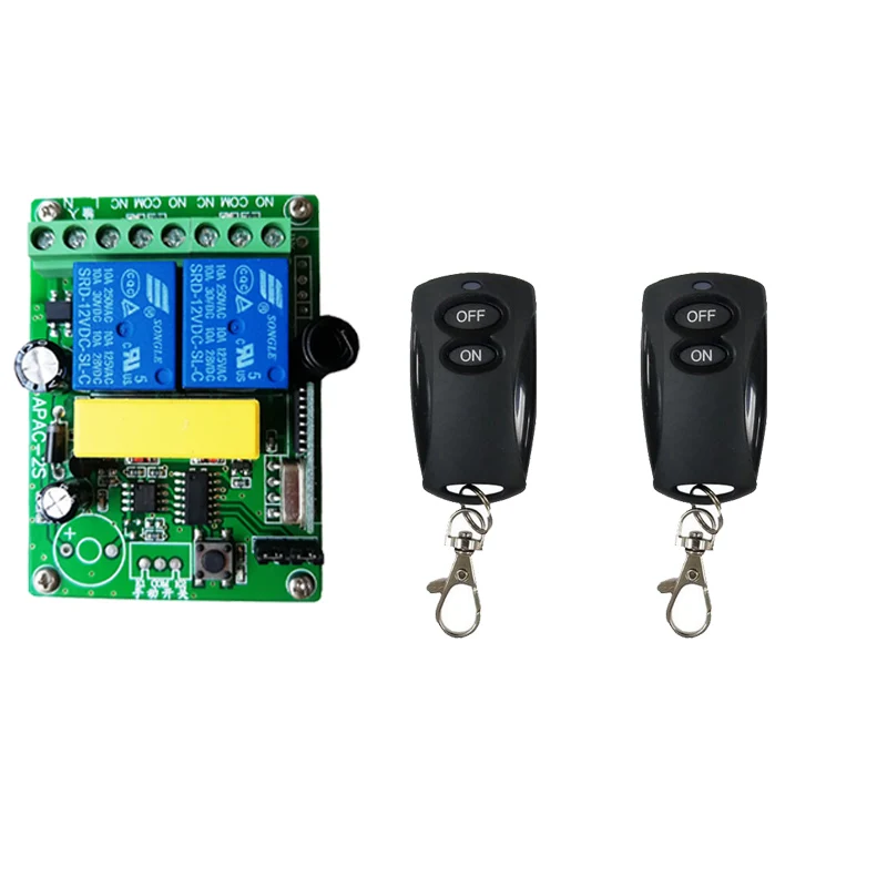 Wireless Remote Control Light Switch 10A Relay Output Radio AC 220V 2CH 2 CH Receiver Module+ON OFF Symbol Transmitter