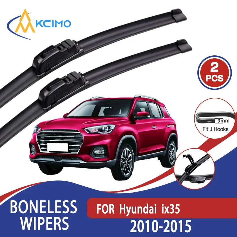 

For Hyundai ix35 2010-2015 Car Wiper U-type Soft Rubber Boneless Wiper HD Quiet Durable Automotive Wiper 24"+16"