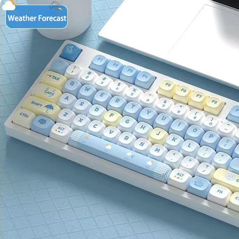 

Прогноз погоды, профиль MOA, набор индивидуальных колпачков 121-клавиш, пятисторонние колпачки для клавиш из ПБТ с красителем для механической клавиатуры MX Switch