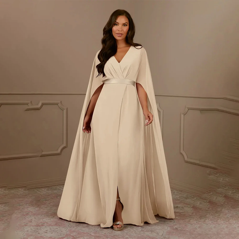 

Mother of the bride dress V-neck Half Sleeve Mother Dress Belt A-line Straight Plus Size Maternity Mother Dress for Wedding