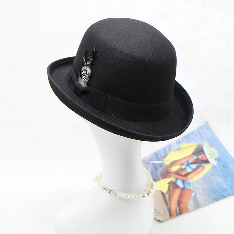 

Women's Autumn And Winter Elegant Bow Curling Woolen Basin Hat British Vintage Top Hat All-matching Fisherman Hat