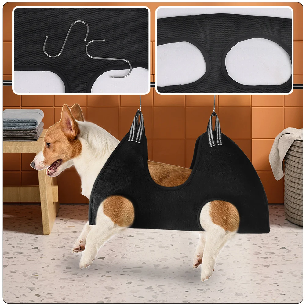 Pet Grooming Hammock Hanging Harness for Dog Nail Trimming Small Dogs with Hook Tools