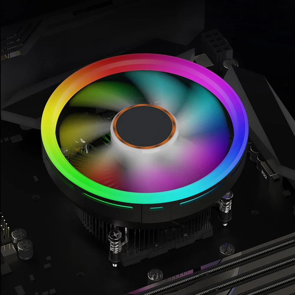 115X CPU Cooler RGB 120mm i3 i5 i7 CPU Heat Sink for Intel LGA 1156 1150 1151 1155 3 Pin CPU Cooling Fan PC quiet