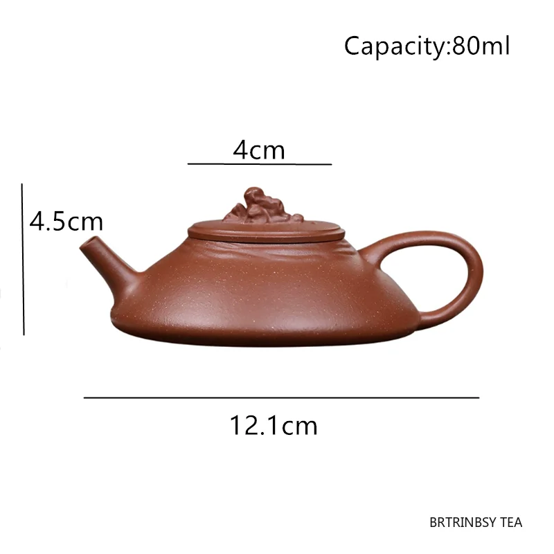 Chinese Tradition Yixing Purple Clay Teapot Household Small Capacity Tea Pot Handmade Triangular Shape Kettle Zisha Tea Set 80ml