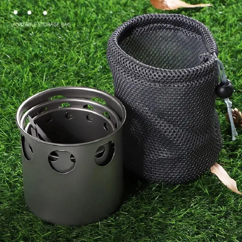 Camping Small Titanium Wood Stove Portable DIY Split Solid Spirit Firewood Stove - view 3