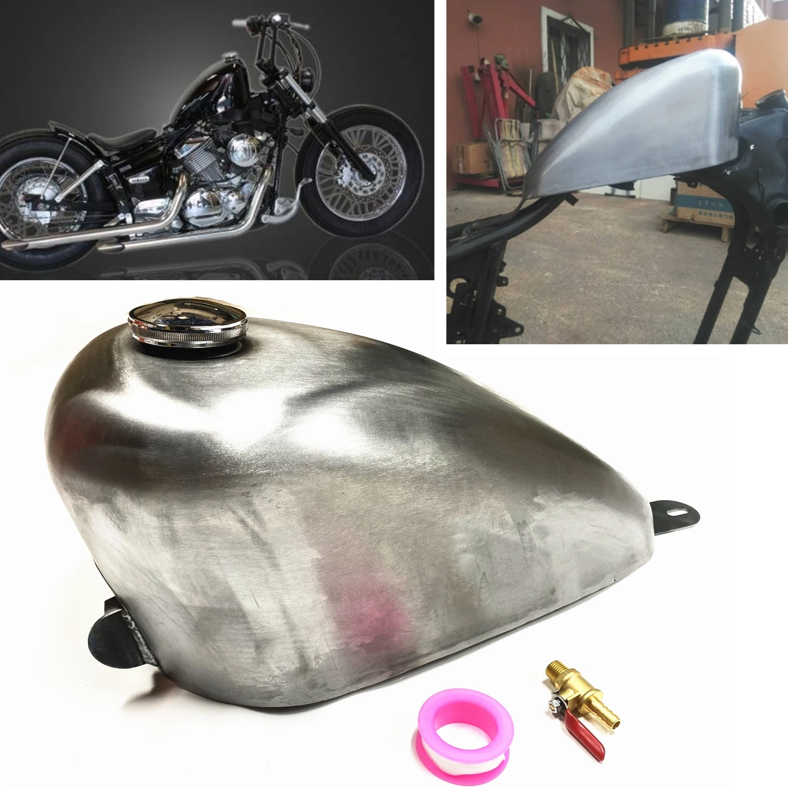 Pop 7L Petrol Gas Fuel Tank For YAMAHA Virago XV250 With Cap Motorcycle Modified Fuel Oil Can