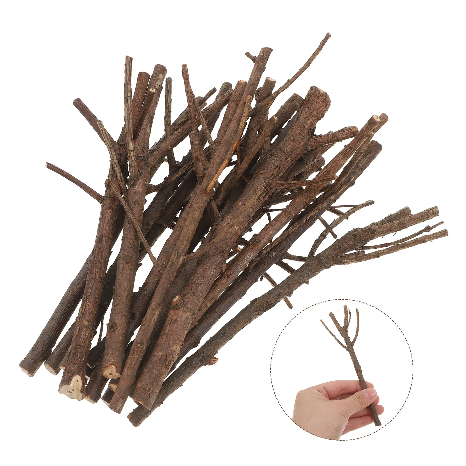 

15pcs 15Cm Christmas Pine Cones Sticks Craft Wooden Sticks For Kids Diy Painting Projects Simulation Dry Branches For Photo
