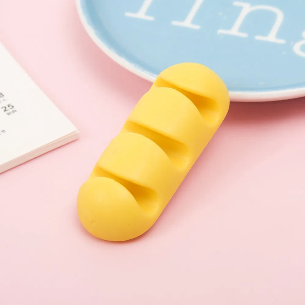 حامي الحبل الكرتون كابل اللفاف كابل كليب سيليكون مكتب USB منظم الكابلات مرنة الكرتون Kawaii منظم الكابلات