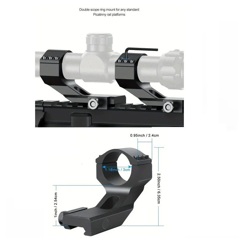 Support de bras alertes onal en forme de 8 pour lampe de poche, démontage rapide du cou tordu, support laser à 45 degrés, base 11 à 20, 25.4mm, 30mm