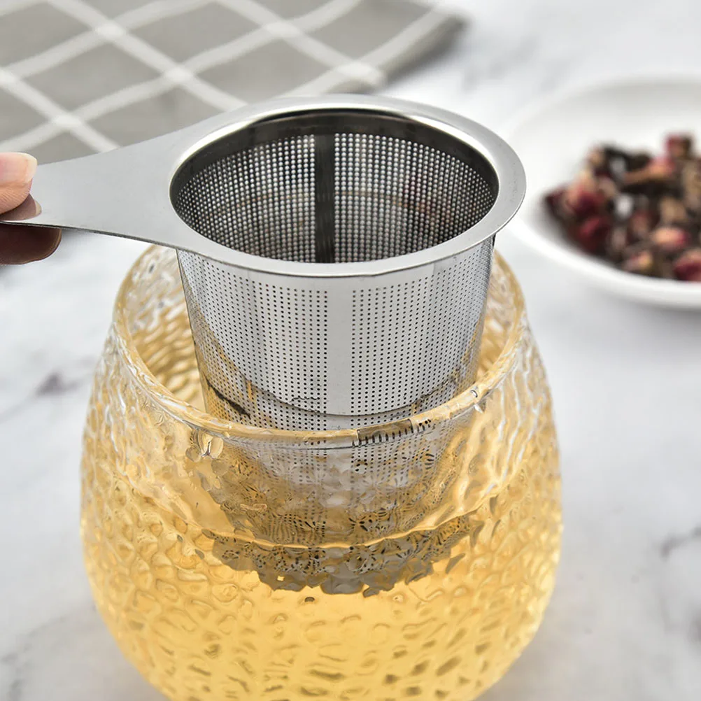 

Stainless Steel Handle Infuser Double Filter Strainer For Loose Leaf Chinese Heat Resistant Practical Tea Accessories