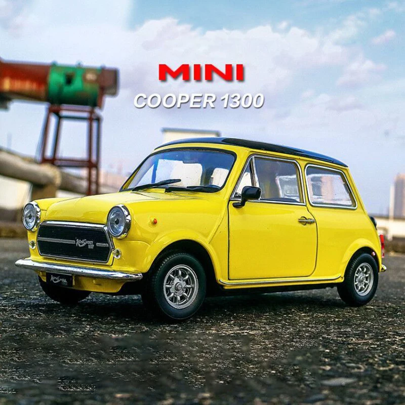 

WELLY 1:24 BMW MINI COOPER 1300, легкосплавный автомобиль, литье под давлением и игрушечный транспорт, модель автомобиля, миниатюрная масштабная модель автомобиля, игрушка для детей