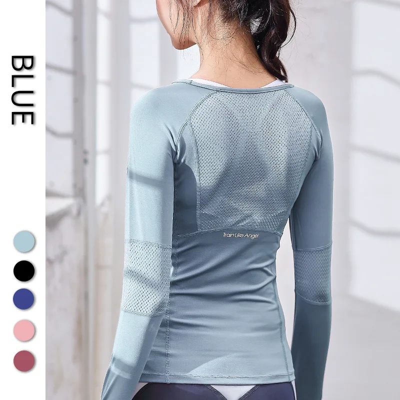 

Women's Outdoor Sports Shirt Yoga Wear Fitness T-Shirt Running Workout Top Female Long Sleeves Sportswear Exercise Gym Clothing