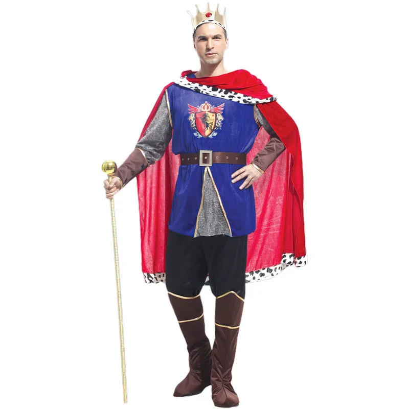 King Clothes Halloween Costumes For Adults Children Cosplay Suit Outfits with Crown Stage Performance Party Dress Up - view 5