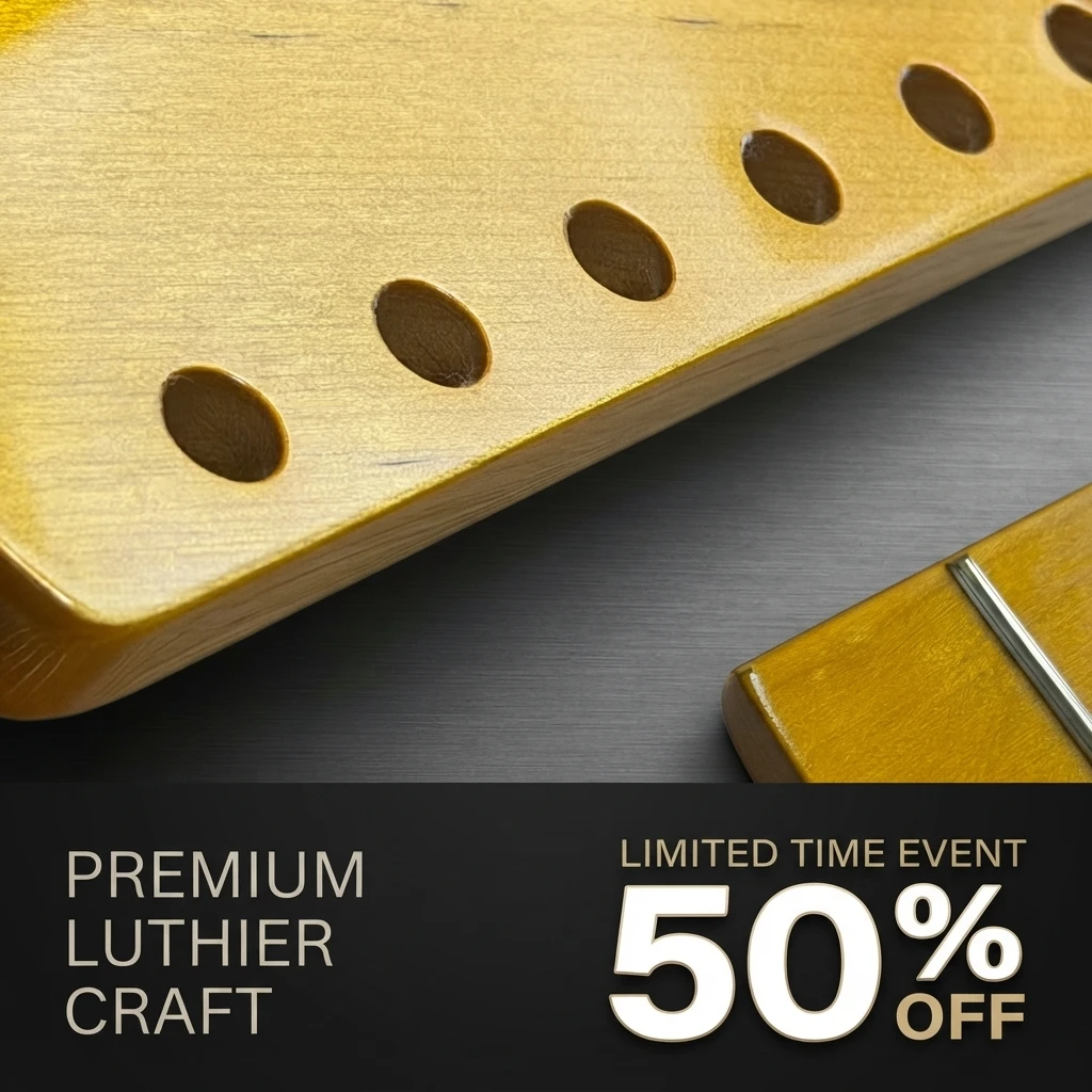 Gloss Yellowish Finish Left-Handed Replacement Neck for ST Guitar Maple Board 21 Frets Guitar Components