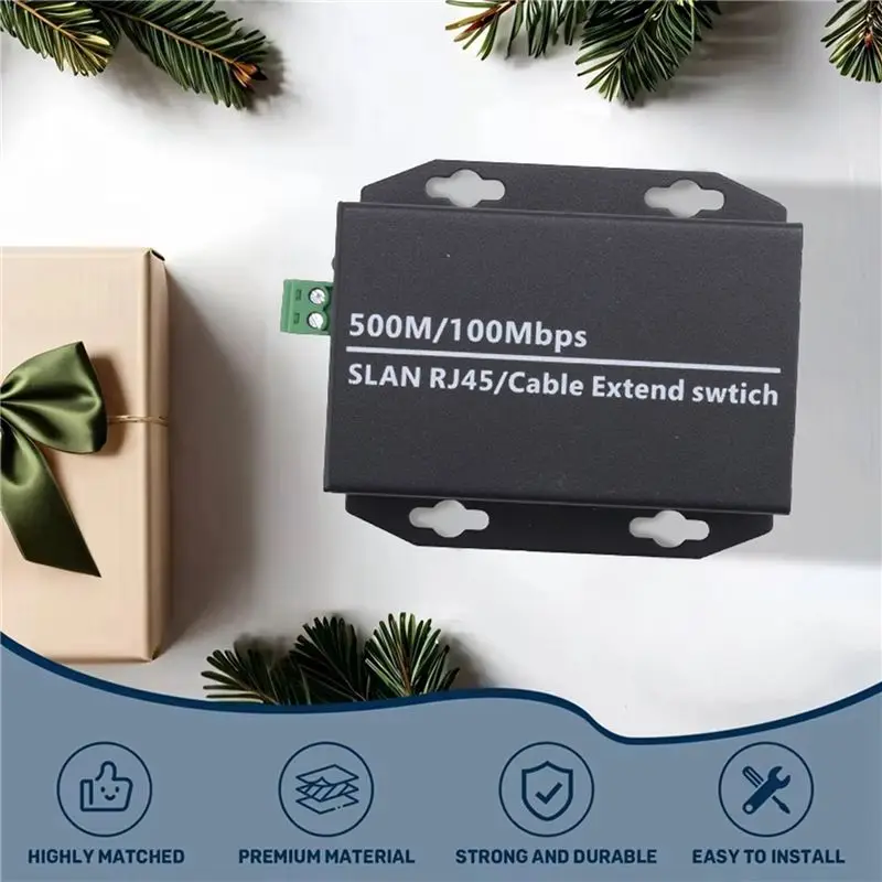 2Pcs Ethernet IP Extender Over Coax HD Network Kit Eoc Coaxial Cable Transmission Extender For Security CCTV Cameras(A)