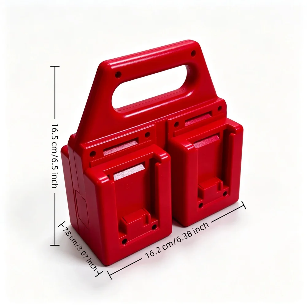 Red 4 Slot Battery Storage Stand Bracket Holder For 5150-Li-20-52 5150-Li-20-40 18V Lithium Power Tool Organizer