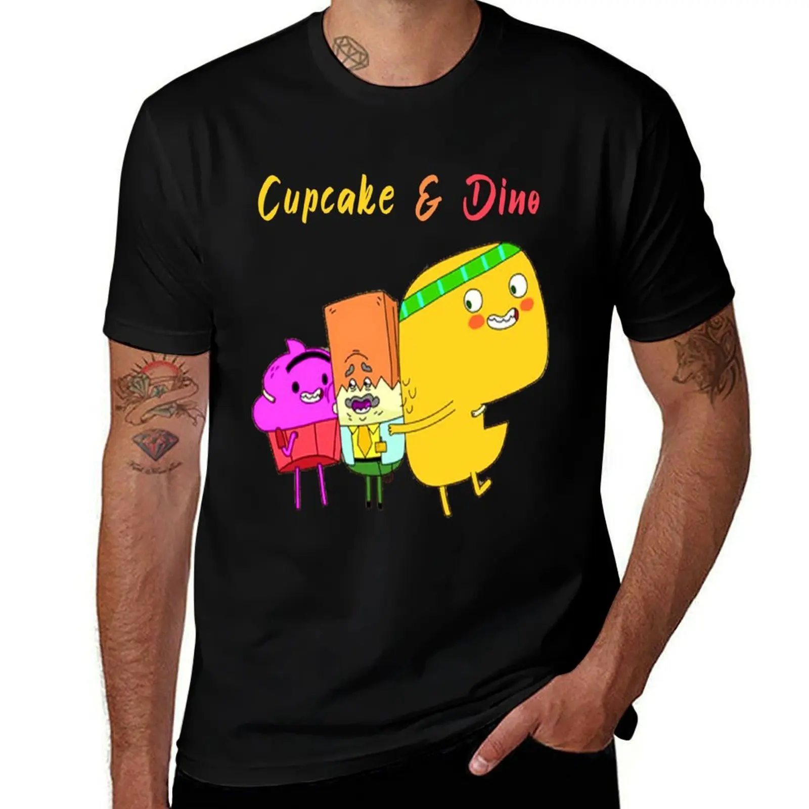 Cupcake & Dino - General Services cupcake and din T-Shirt Basic Solid Tee for Daily Use T-Shirt