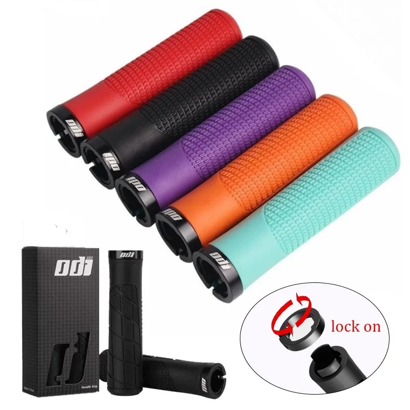 MTB grips lock on Rubber grips handle Anti-slip Shock Absorption for Fixed gear Folding bike purple red bicycle handlebar grips