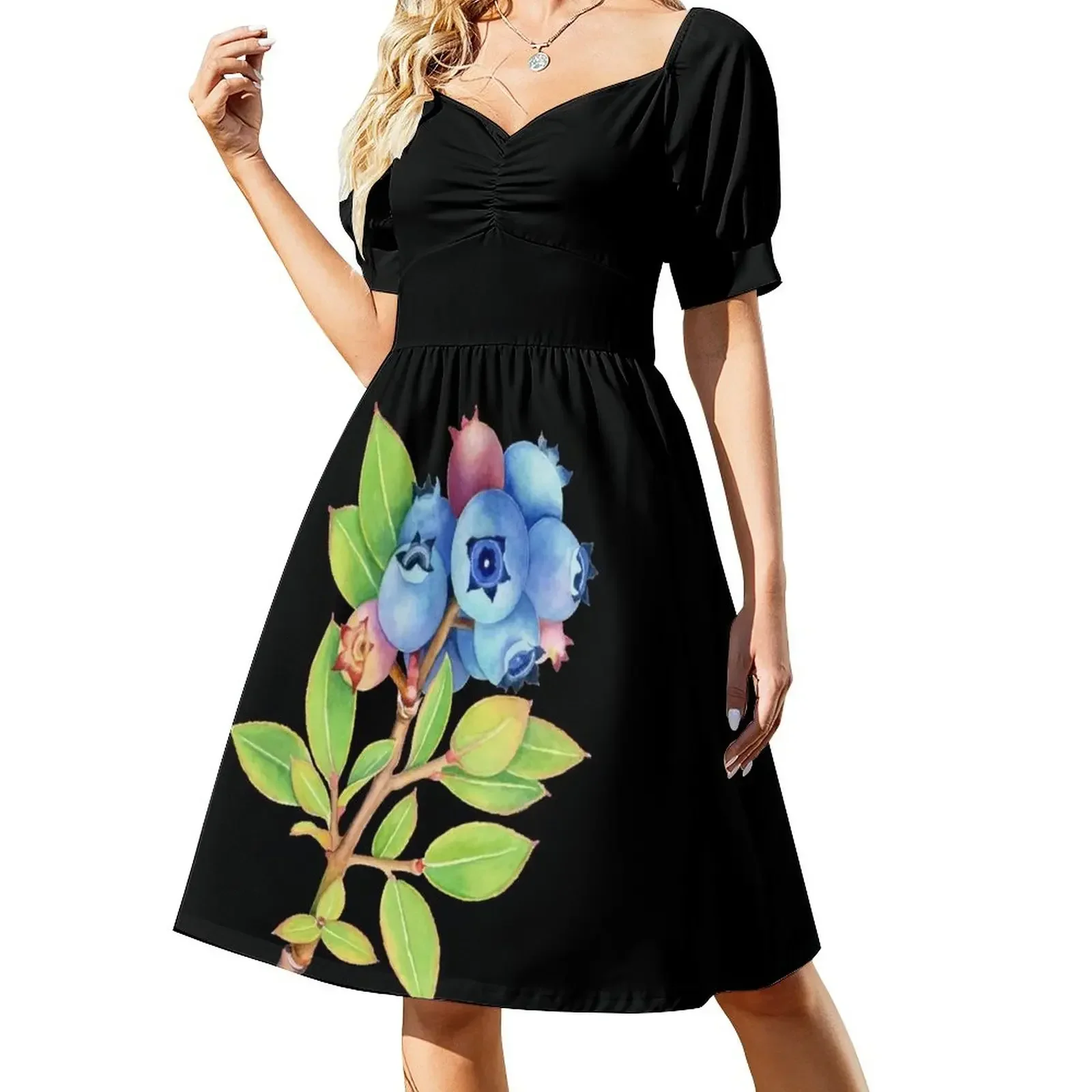

Wild Maine Blueberries Short-Sleeved Dress women's elegant loose dresses Party dresses for women Dress