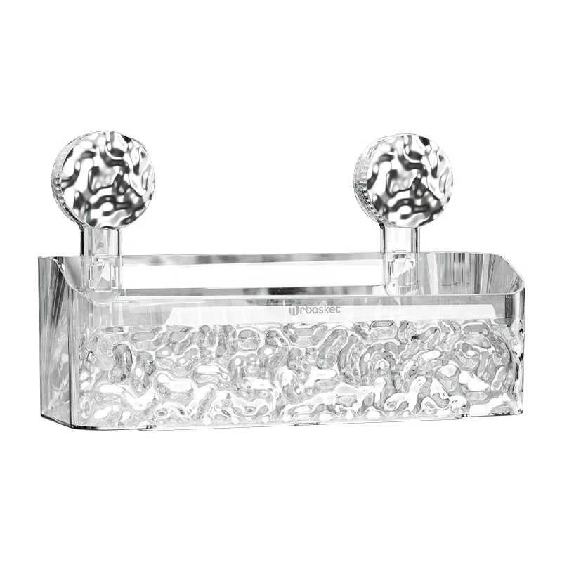 Suction Cup Storage Rack Bathroom Shelf Plastic Washroom Sink Hanging Basket Wall Hanging Storage RacK