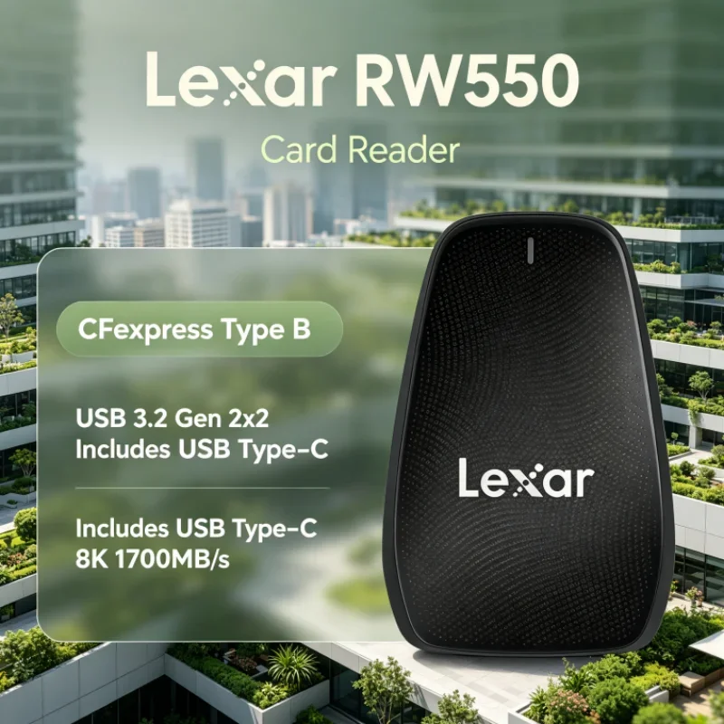 Lexar RW550 8K 20Gbps USB Type-C USB 3.2 Gen 2x2 CFexpress Type B Reader CFexpress Card Reader for Photo Transfer