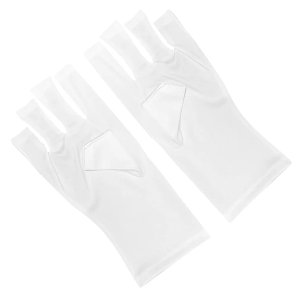 1 paire de gants de manucure pour Nail Art, Protection Uv pour traitement des ongles en Gel, Anti-Uv, légers, demi-doigt, idée cadeau pour femmes