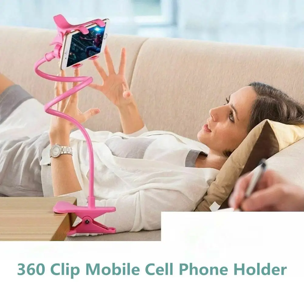 

360 Clip Phone Holder Bed Universal Bed Desk Holder Adjustable Phone Holder Stand Flexible Phone Holder