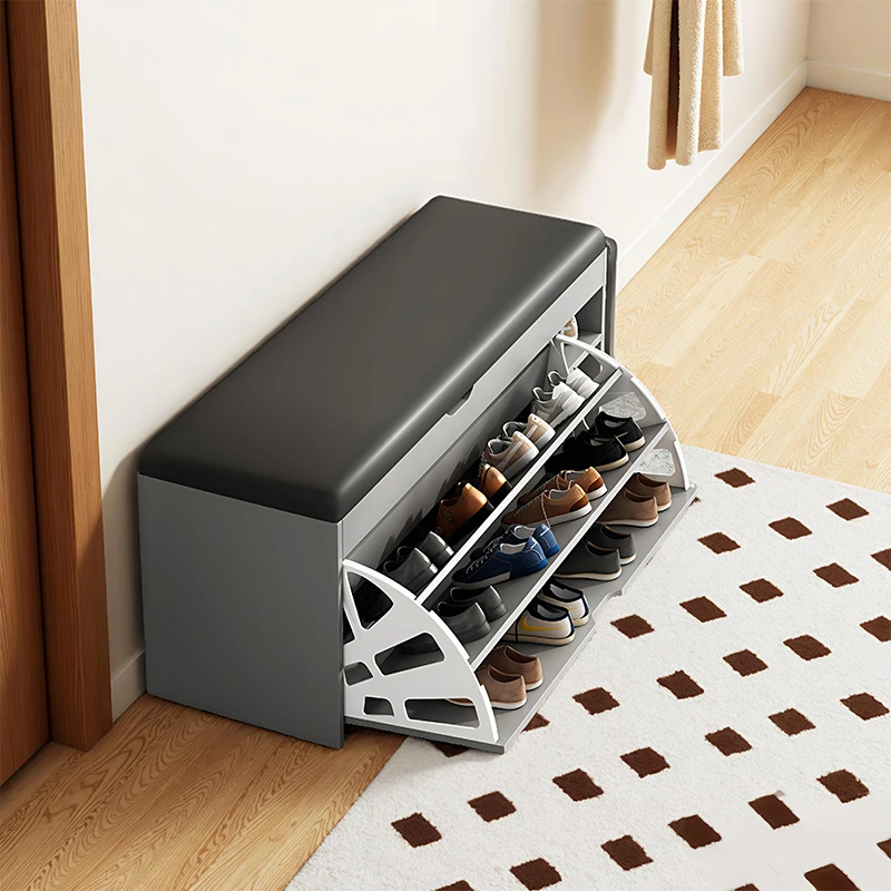 Home shoe change stool can sit integrated dustproof simple storage stool tipping bucket shoe cabinet