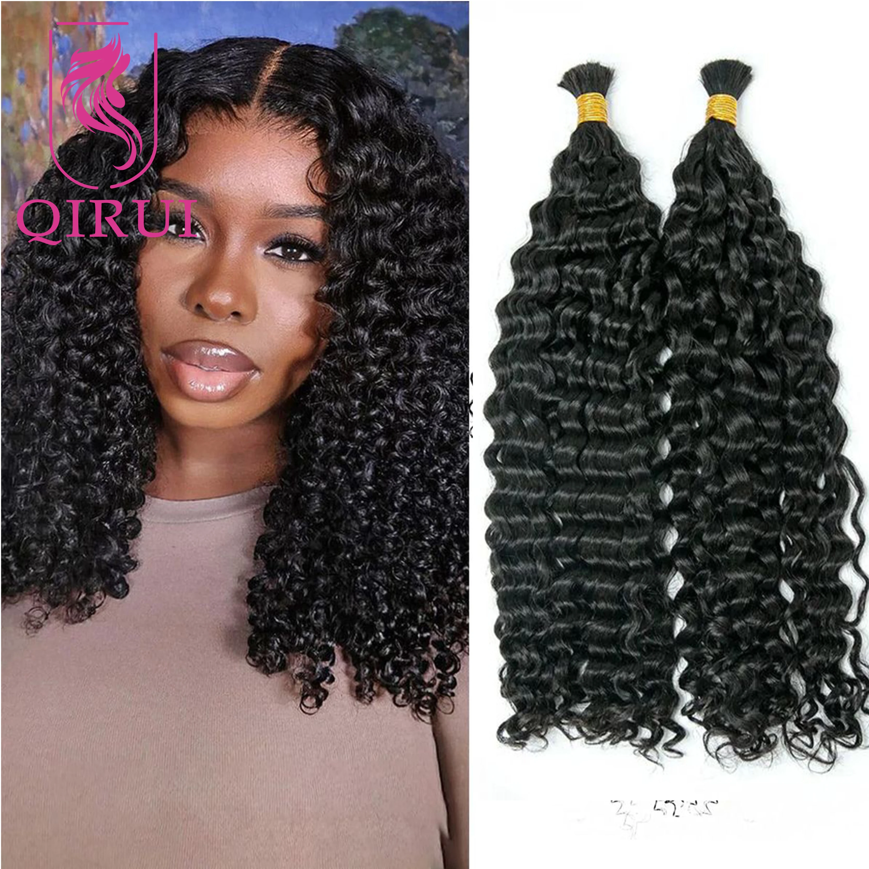 

Массовые человеческие волосы, глубокие вьющиеся для плетения, вьющиеся объемные человеческие волосы для косичек в стиле бохо, без узлов, без утка, пучки, оптовая продажа