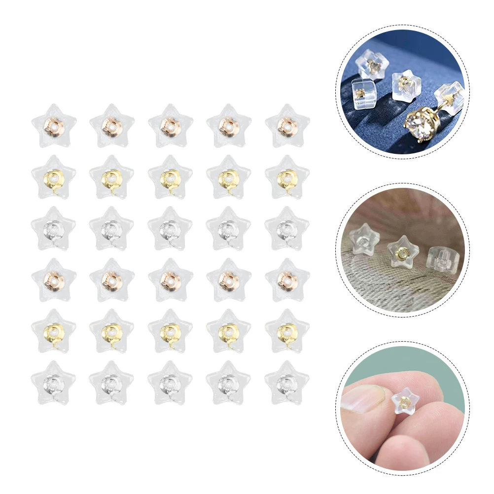 

30pcs Silicone Backs Locking Stopper Earring Making Accessories Lightweight Durable Earring Supplies For Diy Jewelry Making