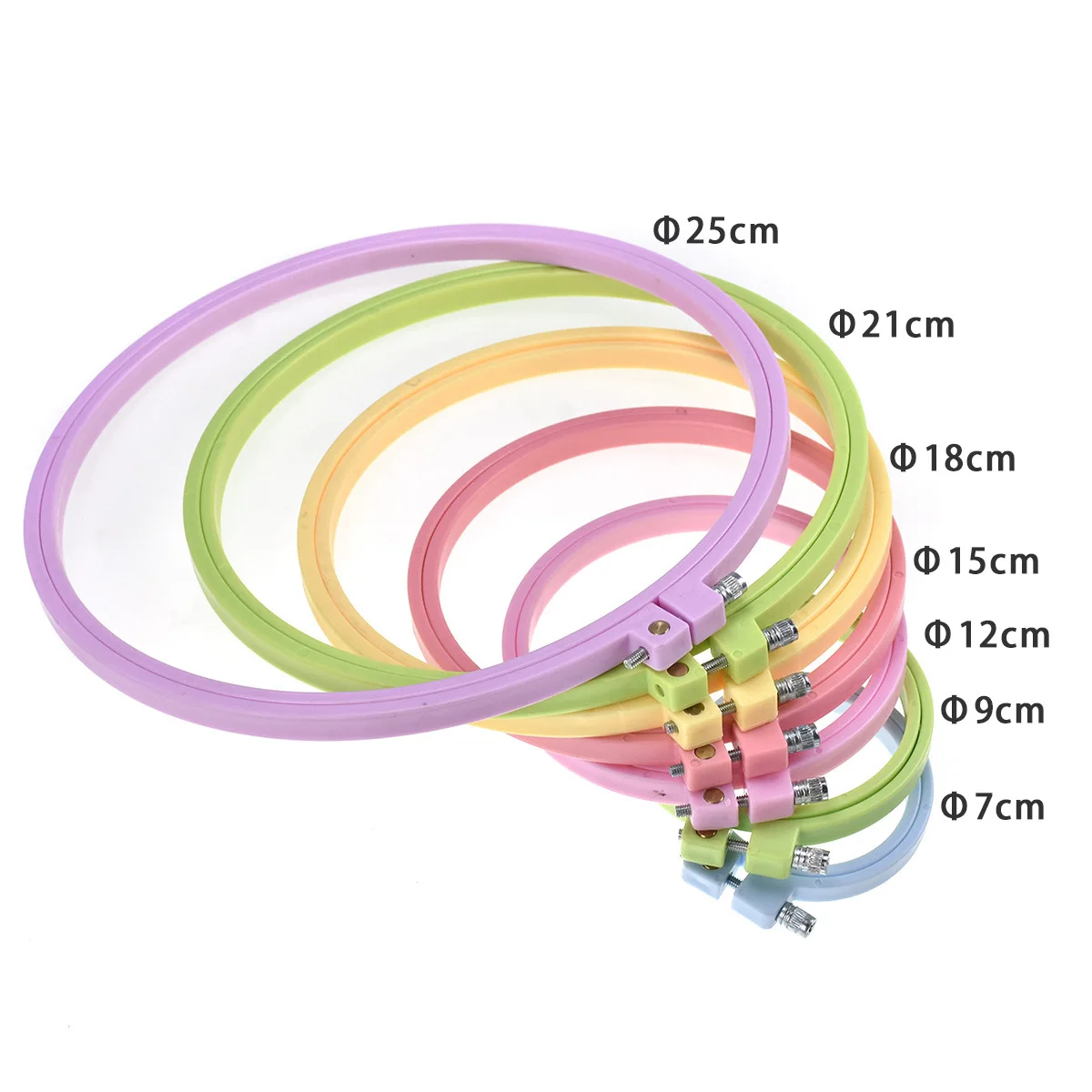 1/7pcs 7-25cm Plastic Embroidery Cross Stitch Hoop Adjustable Frame Hoop Ring DIY Handmade Cross Stitch Sewing Craft Tools view 6