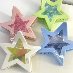 Muweordy Y2K Star Hair Clips Acetate Hair Claw Clips Korea Large Claw Clip Cute Hair Claws Pentagram Hair Accessories for Girls