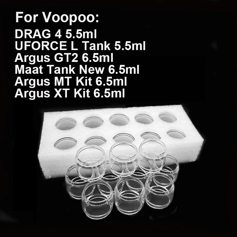 

10PCS Bubble Glass Tubes For Voopoo DRAG 4 UFORCE L 5.5ml Argus GT2 Maat Tank New Argus MT XT Kit Glass Container Tank