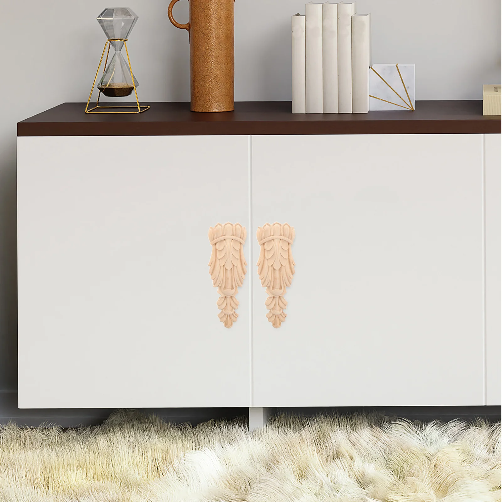 

2Pcs Wooden Carving Decorative Corbel Solid Wood European Style Rustic Vintage Home Decor Shelf Support Corner Brackets