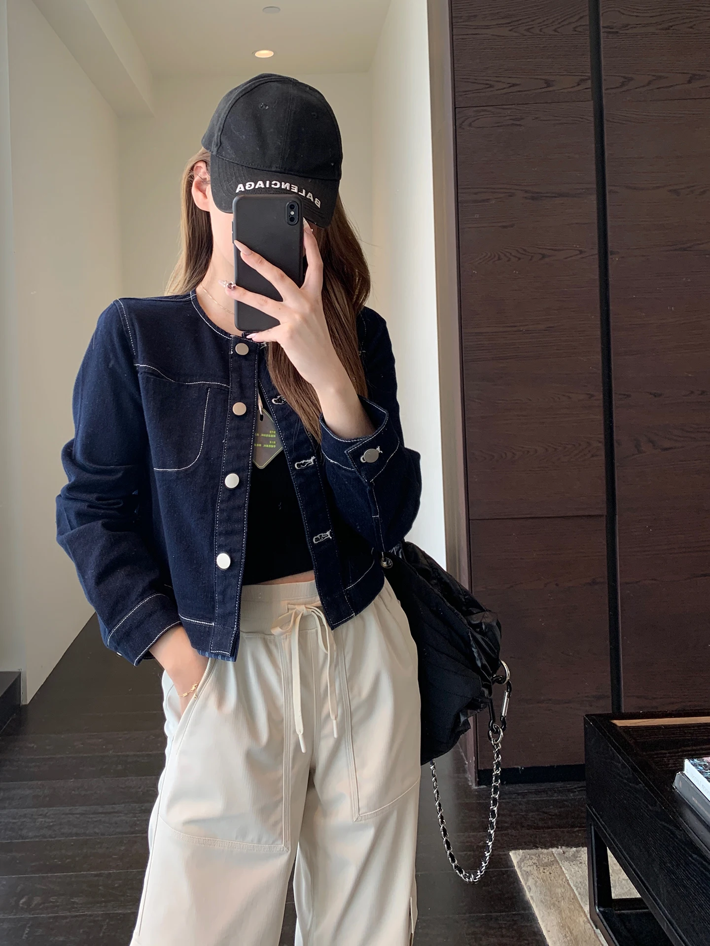 

Sli ort Retro Denim Jaet Women's Spring Summer 2026 New Faion Age-Defng Casual Loose Fit Button Closure Long Sve