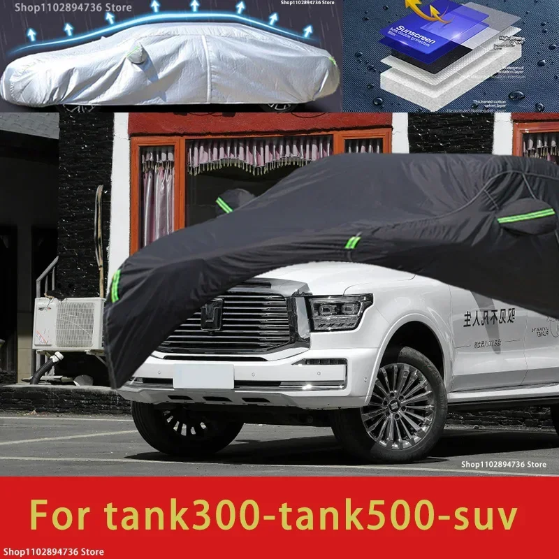 

For Tank 500 Fit Outdoor Protection Car Covers Snow Cover Sunshade Waterproof Dustproof Exterior black car cover